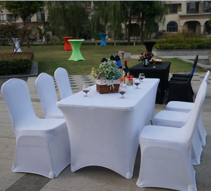 custom white 6ft. table coversin chiana