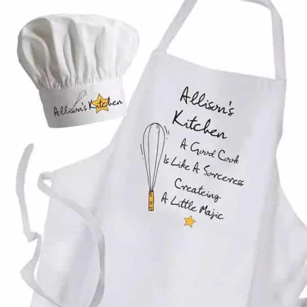 custom chef hat and apron