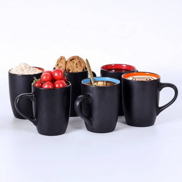 custom matte black coffee mugs