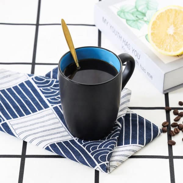 custom matte black coffee mugs