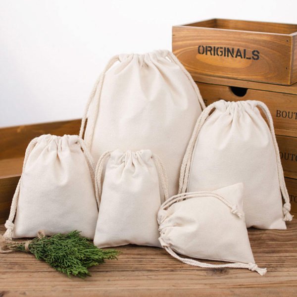 custom printed cotton drawstring bags