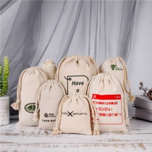 custom printed cotton drawstring bags