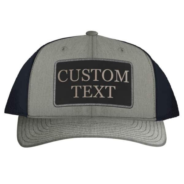 custom trucker hats with leather patch