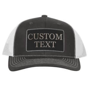 custom trucker hats with leather patch