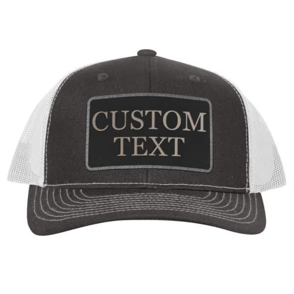 custom trucker hats with leather patch