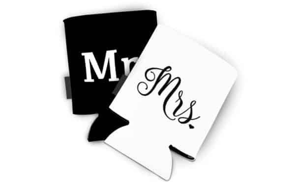 monogram wedding koozies