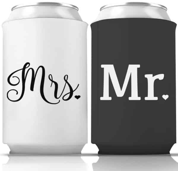 monogram wedding koozies