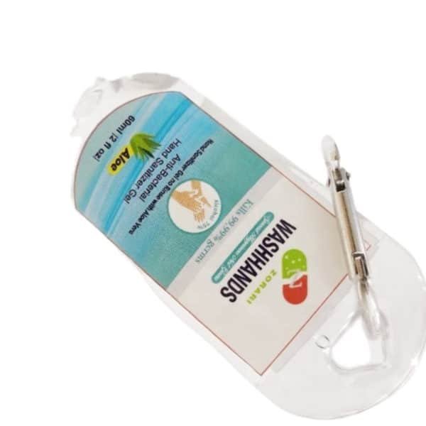 promotional hand sanitizer with carabiner