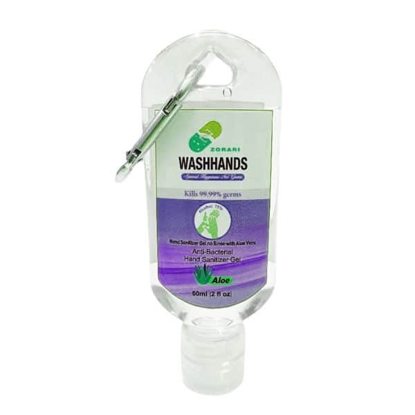 promotional hand sanitizer with carabiner