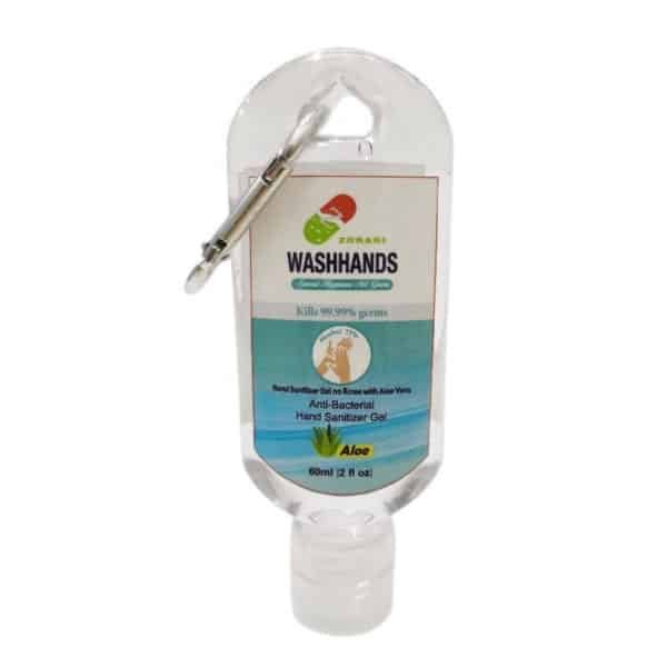 promotional hand sanitizer with carabiner