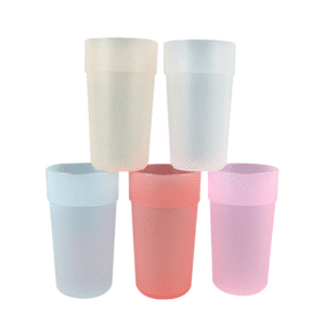 blank frosted plastic cups