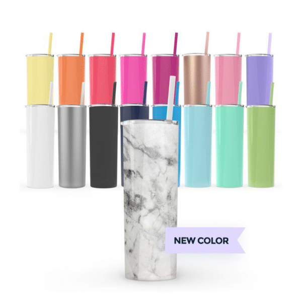 personalized stainless steel tumbler with straw