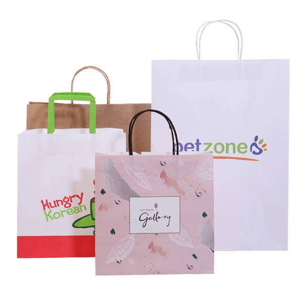 printed brown paper bags