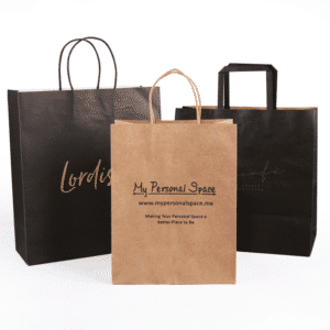 printed brown paper bags