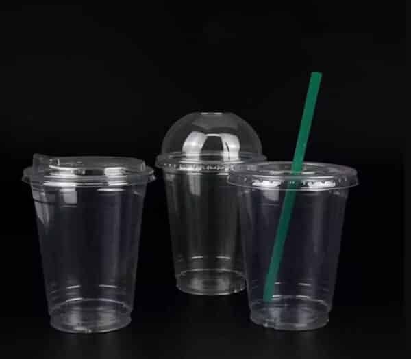 12 oz clear plastic cups with lids