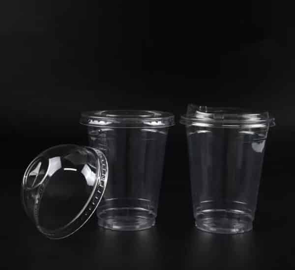 12 oz clear plastic cups with lids