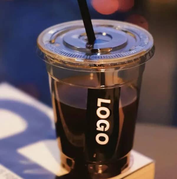 12 oz clear plastic cups with lids