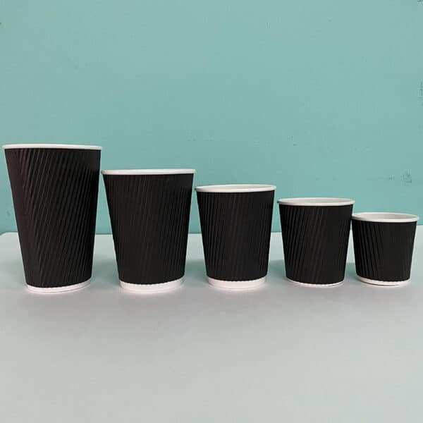 black styrofoam cups