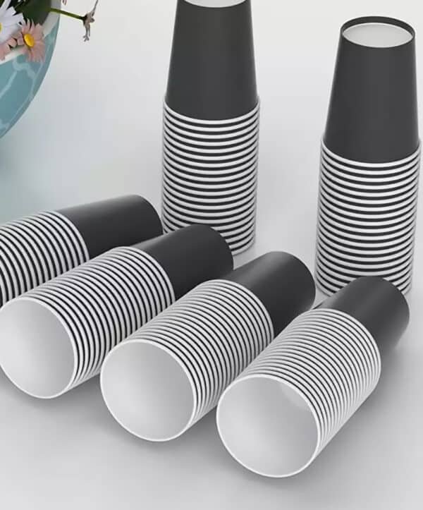 black styrofoam cups