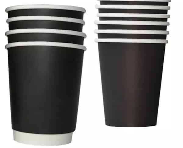 black styrofoam cups