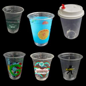 vasos de plástico transparente personalizados
