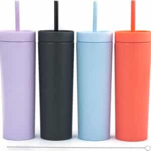 customized plastic cups with lids and straws