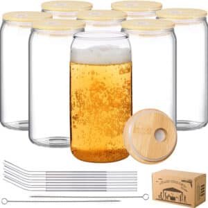glass cups with lids and straws wholesale