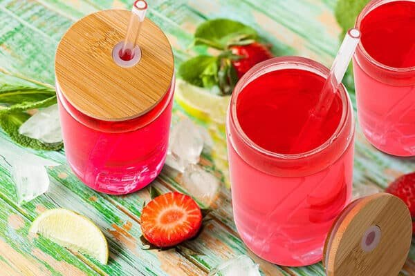 glass cups with lids and straws wholesale