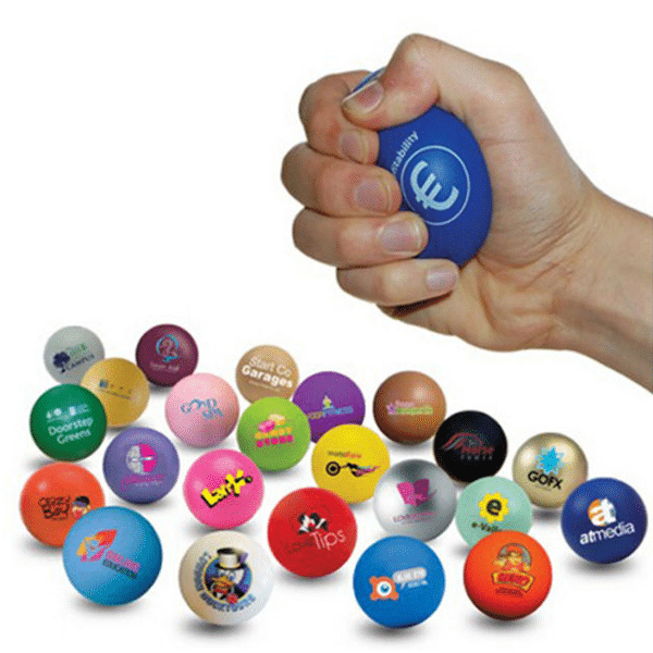 logo on stress balls