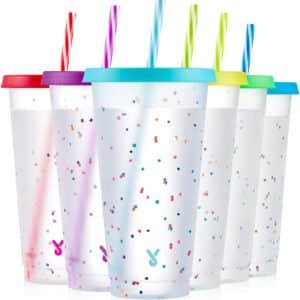 personalized cups with lids and straws