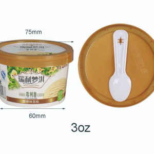 vasos de helado de plástico con cucharas