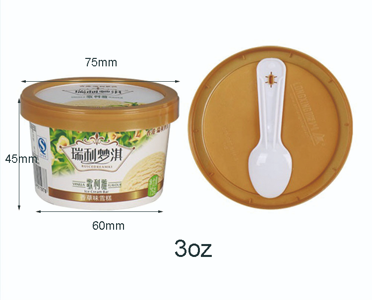 plastic ice cream cups with spoons