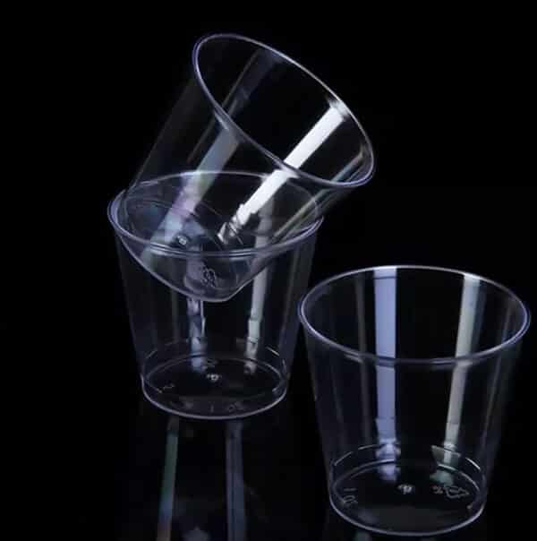 small plastic wine cups