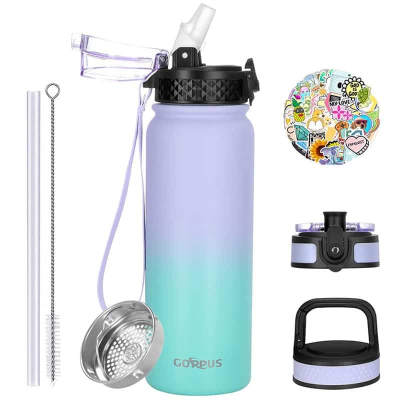 steel water bottle 2 litre with straw