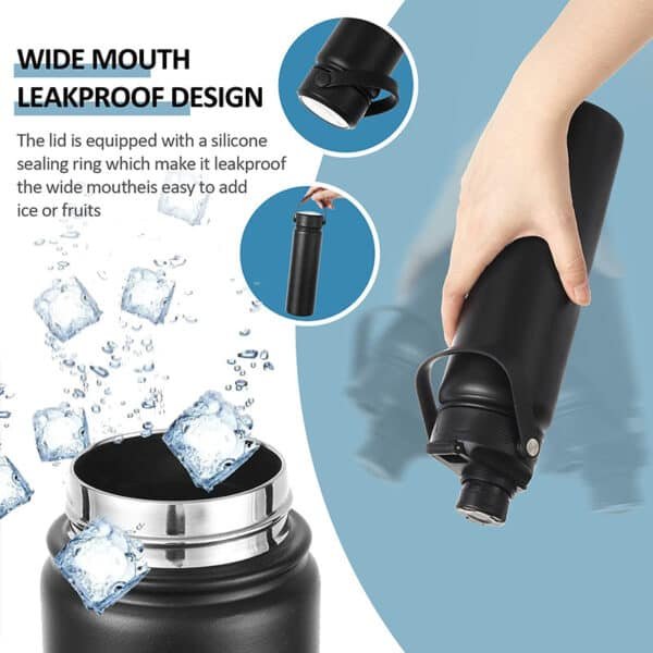 24 oz stainless steel water bottle with straw