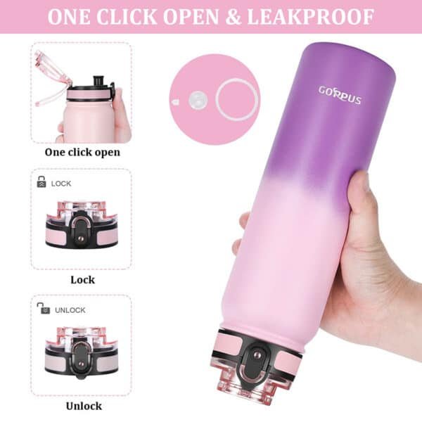 32 oz stainless steel water bottle with straw