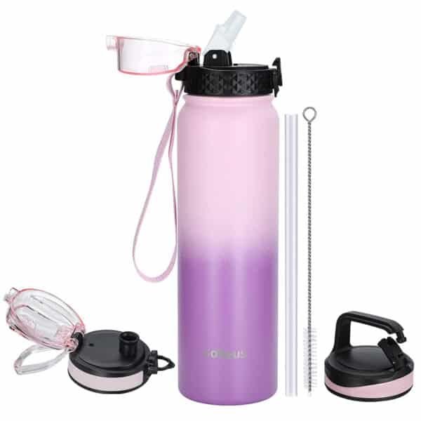 32 oz stainless steel water bottle with straw