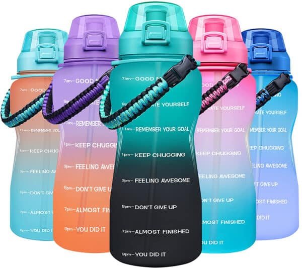 big water bottles with straw
