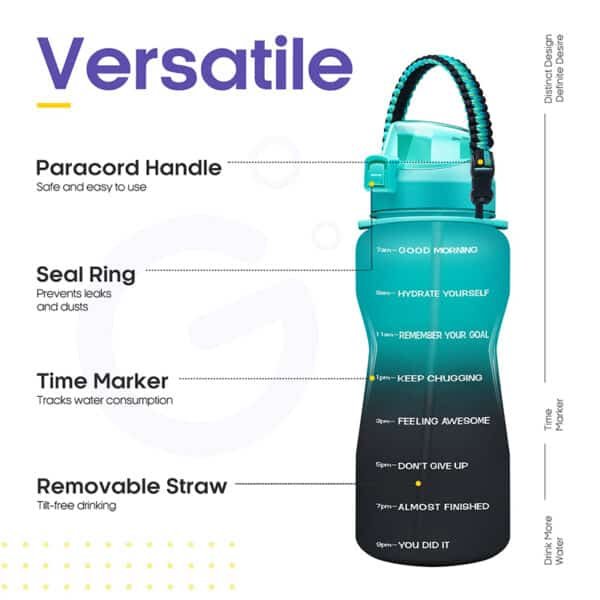 big water bottles with straw