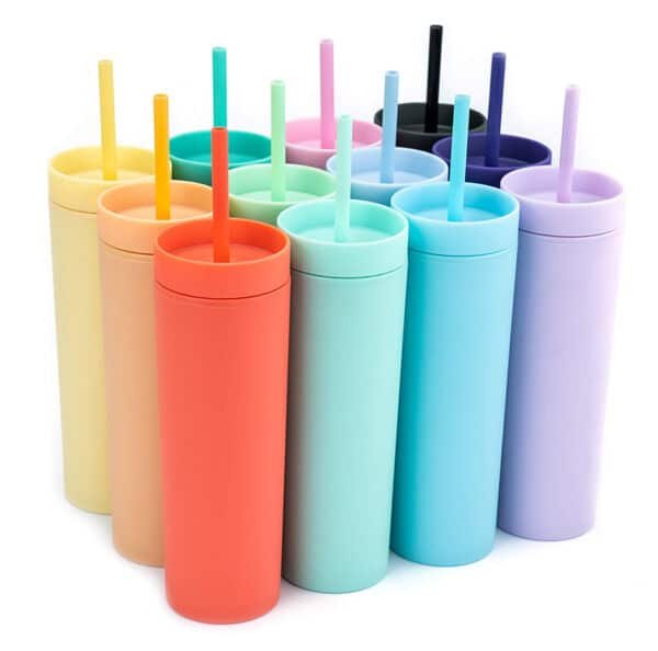 blank acrylic tumblers with straw wholesale