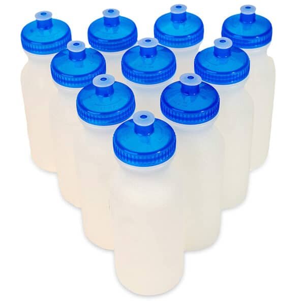 blank white water bottles