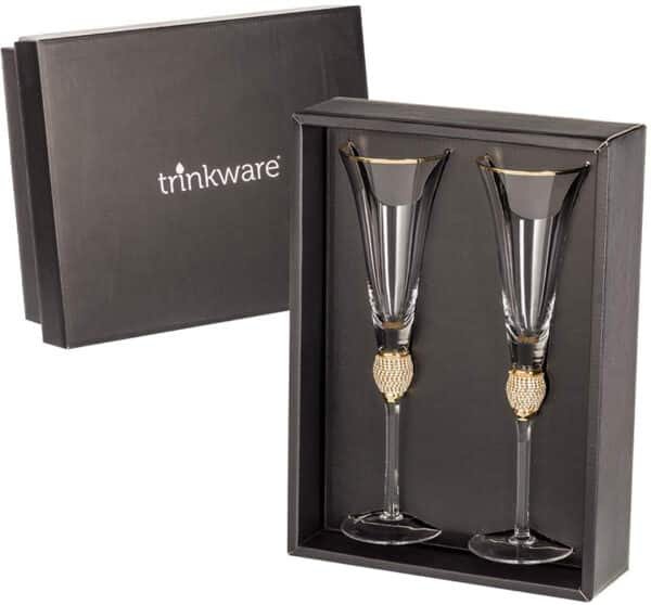 branded champagne flutes