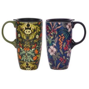 ceramic mug with lid and handle