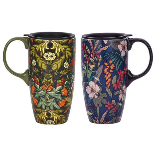 ceramic mug with lid and handle
