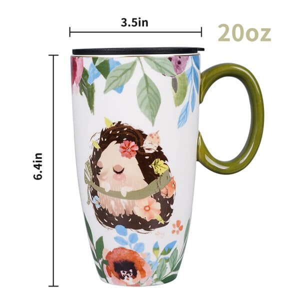 large ceramic mug with lid
