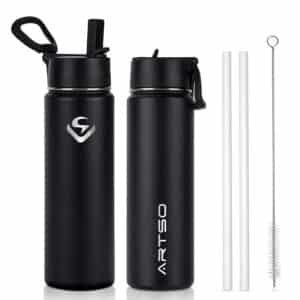 metal water bottles with straw