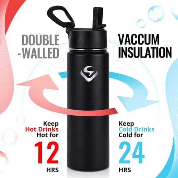metal water bottles with straw