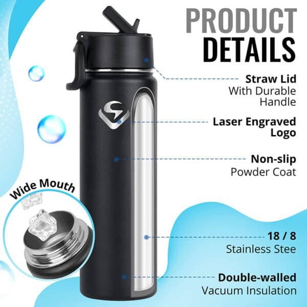 metal water bottles with straw
