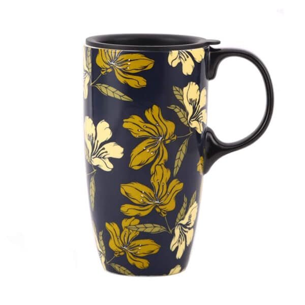 microwavable ceramic mug with lid