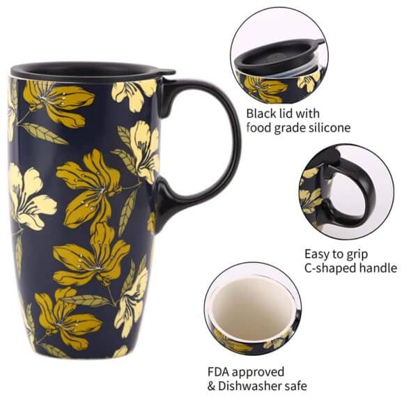microwavable ceramic mug with lid